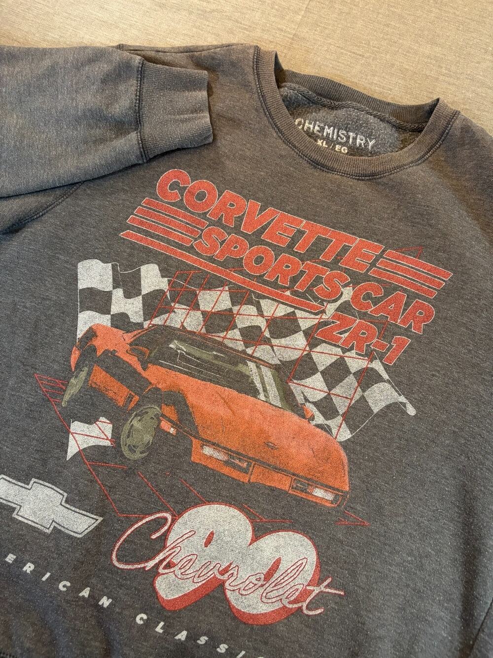 Chevrolet Corvette Chemistry Sweatshirt Mens XL ZR-1 1990 Graphic Pullover